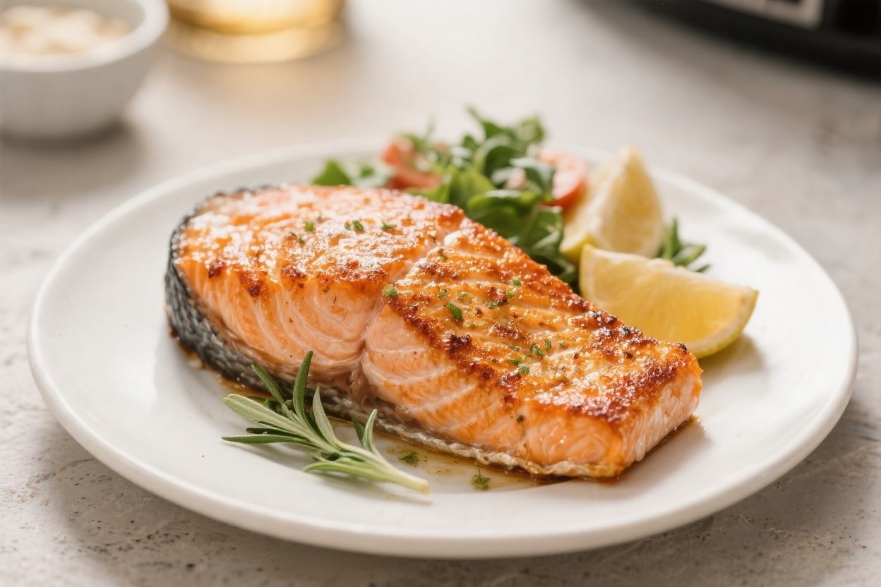 Keto Air Fryer Crispy Skin Salmon