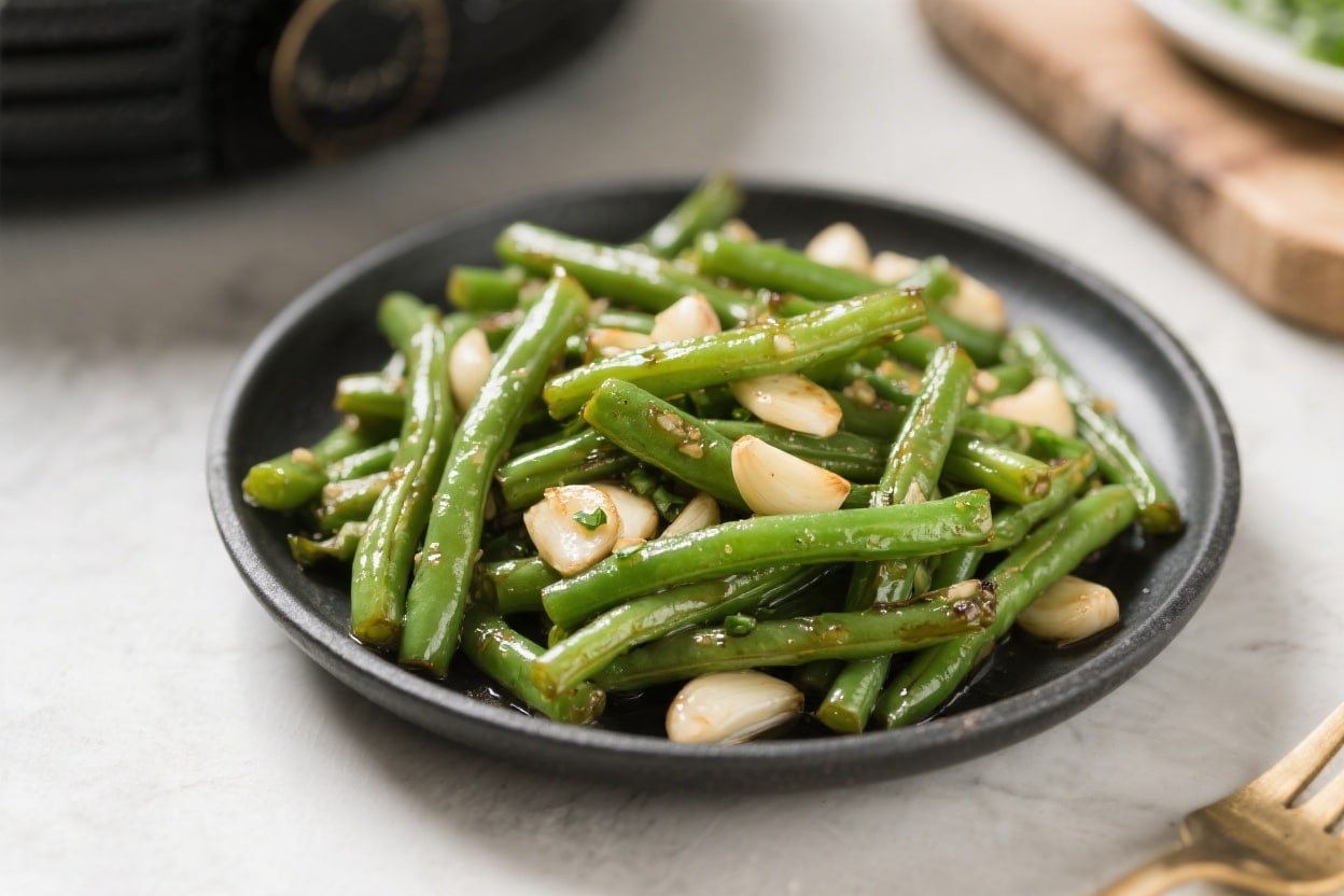 Keto Air Fryer Green Beans With Garlic
