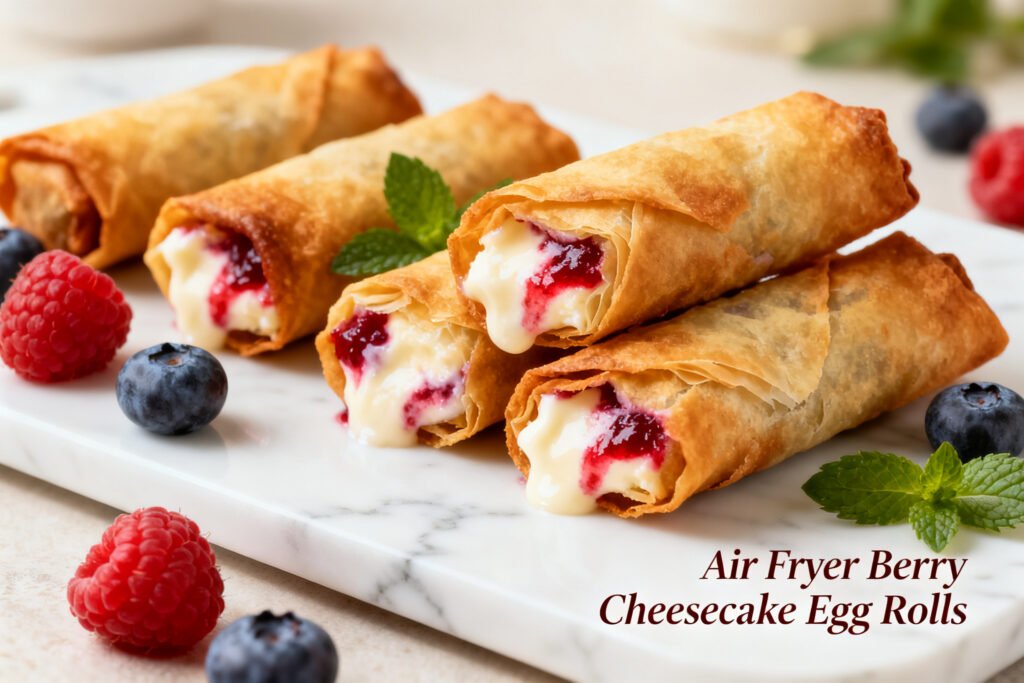 Air Fryer Berry Cheesecake Egg Rolls
